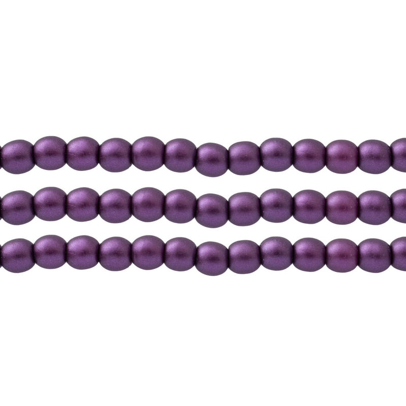 Starman, Czech Glass Pearls Round, Purple Velvet