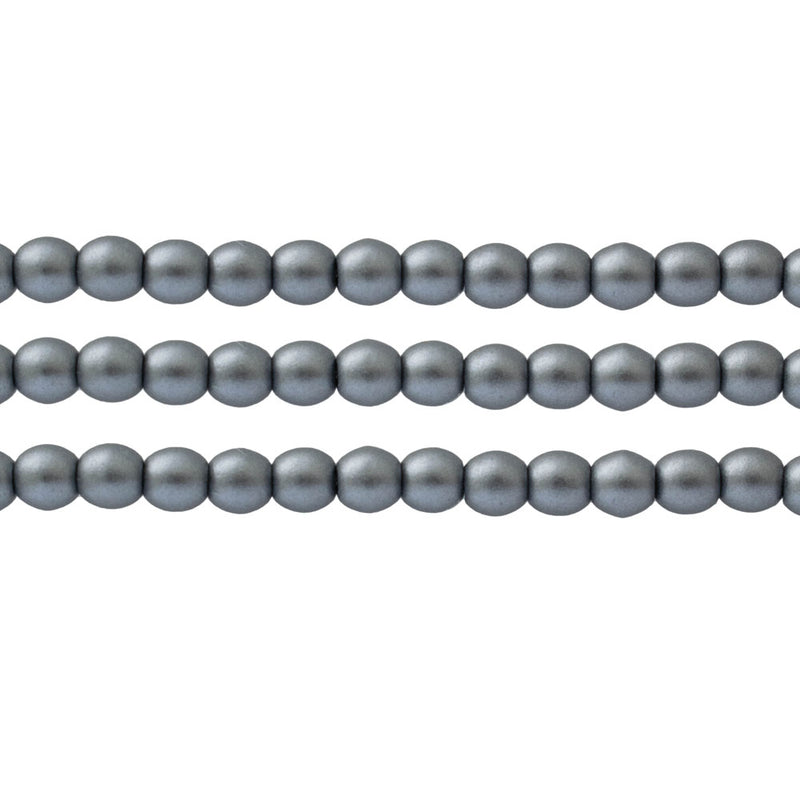 Starman, Czech Glass Pearls Round, Silver