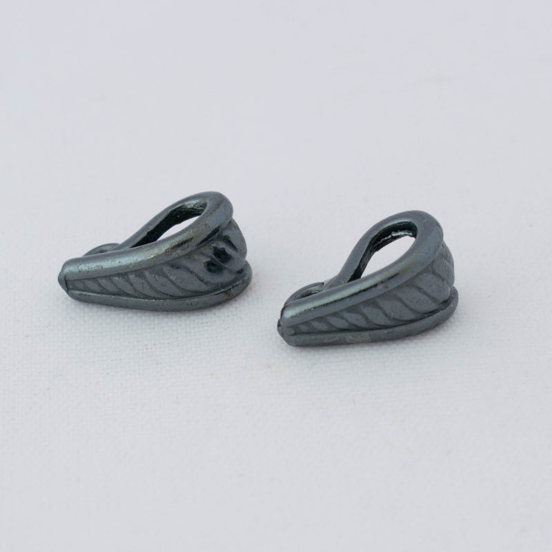 JBB Findings, Billowing Bail 12 x 7mm, Gun Metal, 2 Pieces