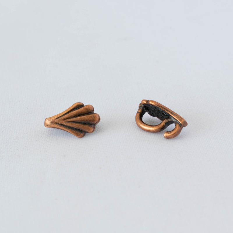 JBB Findings, Fan Bail 9 x 6mm, Antique Copper, 2 Pieces