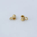 JBB Findings, Ridged Tube Bail 6 x 5mm, Brass, 2 Pieces