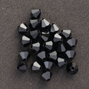 Preciosa - Bicone Crystal Beads 4mm, Jet/Black, 24 Pieces
