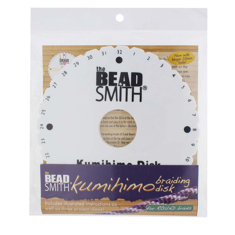 The BeadSmith Kumihimo Disk, 32 Slots, 6" Round
