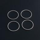 Connectors / Links / Beading Frames / Open Back Bezel Frames - Round with Flat Sides, Stainless Steel/ Silver 20 mm, 10 Pieces