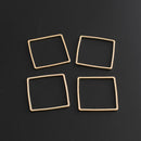 Connectors / Links / Beading Frames / Open Back Bezel Frames - Square with Flat Sides, Gold 20 mm, 10 Pieces