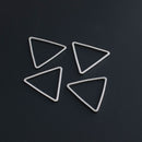 Connectors / Links / Beading Frames / Open Back Bezel Frames - Triangle with Flat Sides, Stainless Steel/ Silver 18 mm, 10 Pieces