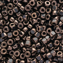 Matubo 3-Cut Seed Beads Size 6/0 3.8mm, Jet Bronze Luster