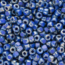 Matubo 3-Cut Seed Beads Size 6/0 3.8mm, Blue Rembrant