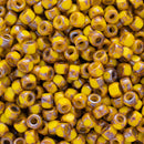 Matubo 3-Cut Seed Beads Size 6/0 3.8mm, Lemon Rembrant