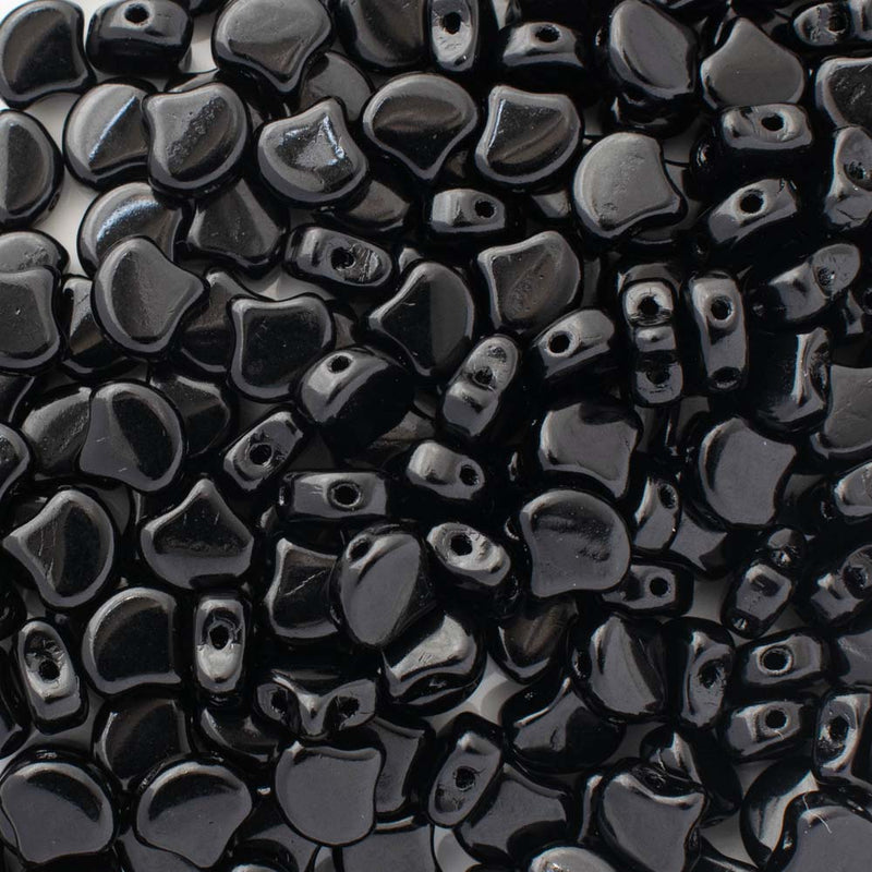 Matubo Ginko Beads 7.5mm, Opaque Jet/Black