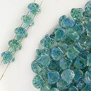Matubo Ginko Beads 7.5mm, Confetti Splash Blue - Green