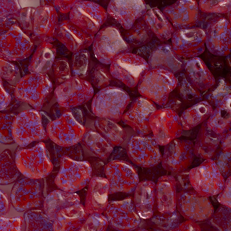 Matubo Ginko Beads 7.5mm, Confetti Splash Violet - Red
