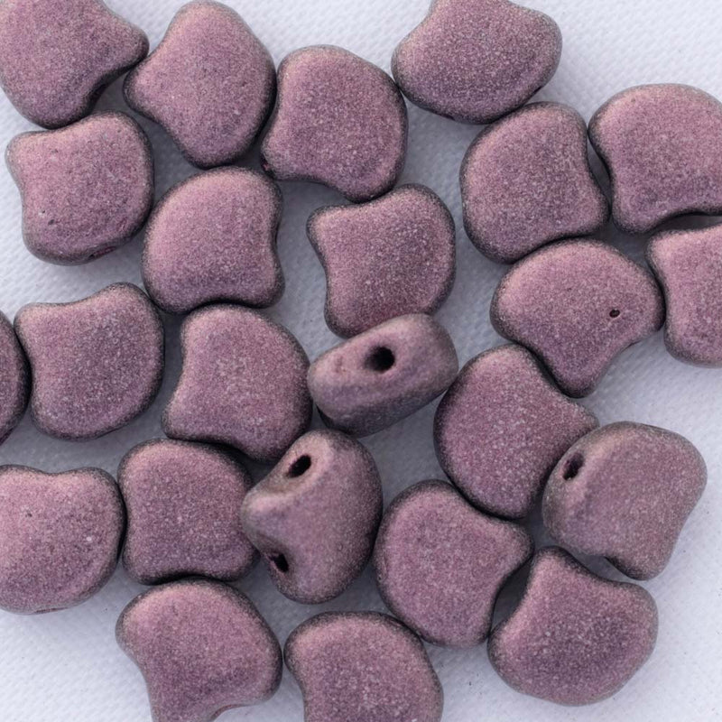 Matubo Ginko Beads 7.5mm, Metallic Suede - Pink