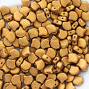 Matubo Ginko Beads 7.5mm, Matte - Metallic Antique Gold