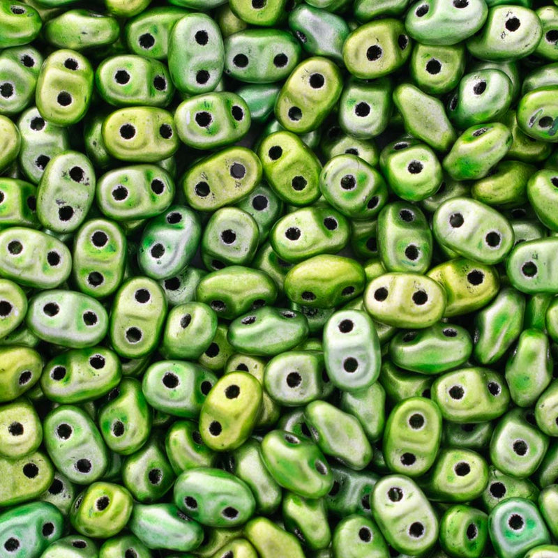 Matubo MiniDuo Beads 2x4mm, Metalust - Apple Green