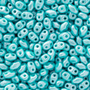 Matubo MiniDuo Beads 2x4mm, Pearl Coat - Aqua