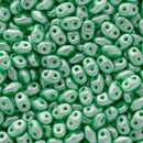 Matubo MiniDuo Beads 2x4mm, Pearl Coat - Mint Green