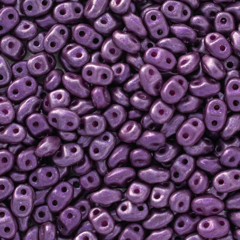 Matubo MiniDuo Beads 2x4mm, Pearl Coat - Purple Velvet