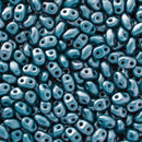 Matubo MiniDuo Beads 2x4mm, Pearl Coat - Steel Blue