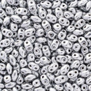 Matubo MiniDuo Beads 2x4mm, Silver