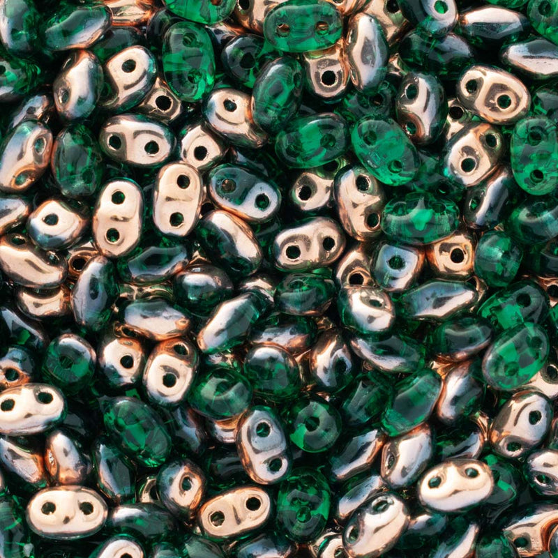 Matubo MiniDuo Beads 2x4mm, Apollo - Emerald