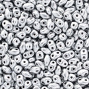 Matubo MiniDuo Beads 2x4mm, Matte - Metallic Silver
