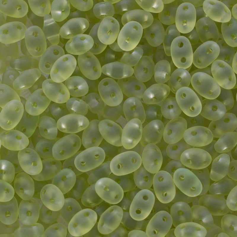 Matubo MiniDuo Beads 2x4mm, Matte - Olivine