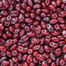 Matubo MiniDuo Beads 2x4mm, Picasso - Opaque Red
