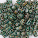 Matubo Rulla Beads 5x3mm, Aquamarine - Picasso