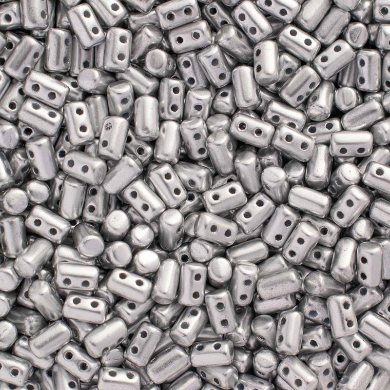 Matubo Rulla Beads 5x3mm, Matte - Metallic Silver