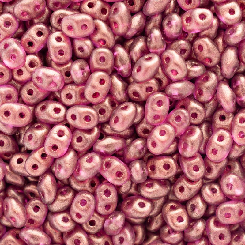 Matubo SuperDuo Beads 2.5x5mm, Halo French Rose