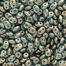 Matubo SuperDuo Beads 2.5x5mm, Halo Celestial Blue