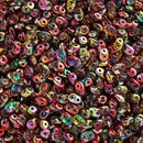 Matubo SuperDuo Beads 2.5x5mm, Crystal Magic Red Yellow