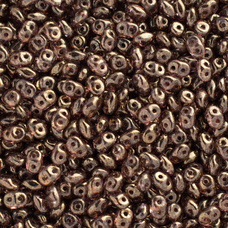 Matubo SuperDuo Beads 2.5x5mm, Crystal Senegal Brown/Violet