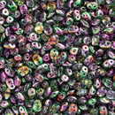 Matubo SuperDuo Beads 2.5x5mm, Crystal Marea Peacock/Gold