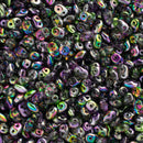 Matubo SuperDuo Beads 2.5x5mm, Crystal Magic Violet - Green