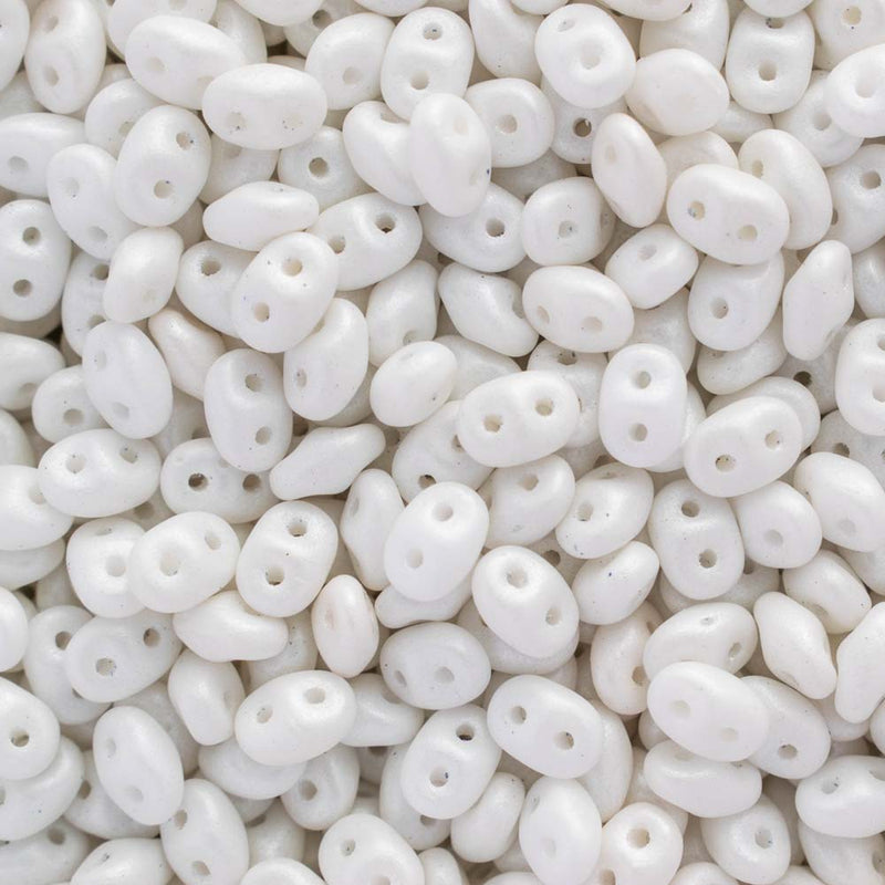 Matubo SuperDuo Beads 2.5x5mm, Pearl Shine White