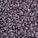 Matubo SuperDuo Beads 2.5x5mm, Transparent Amethyst White Luster