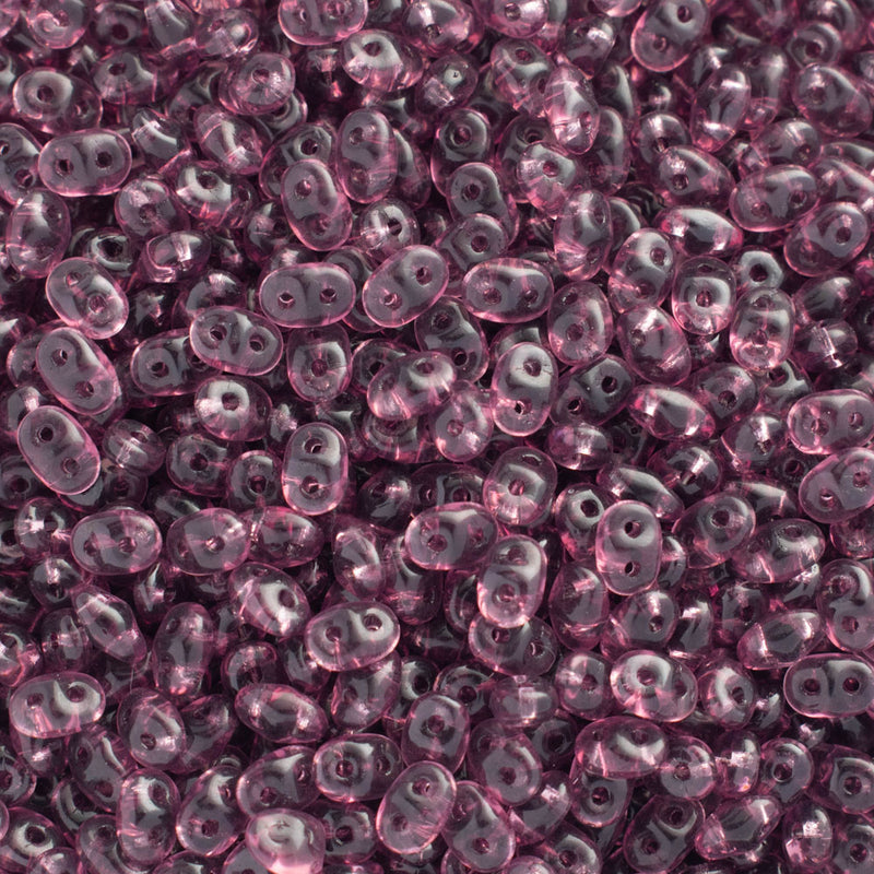 Matubo SuperDuo Beads 2.5x5mm, Transparent Amethyst