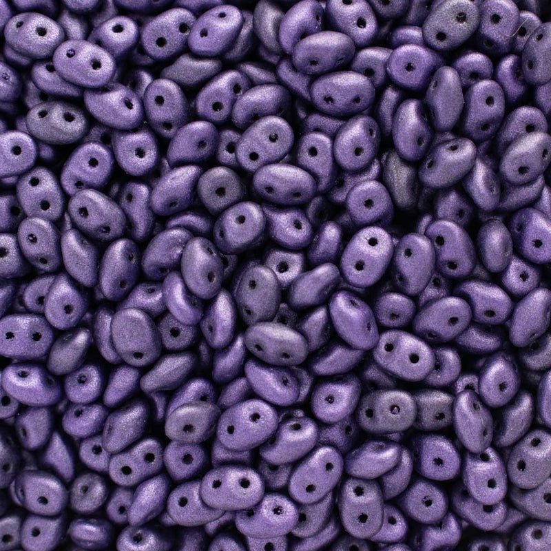 Matubo SuperDuo Beads 2.5x5mm, Metallic Suede - Purple