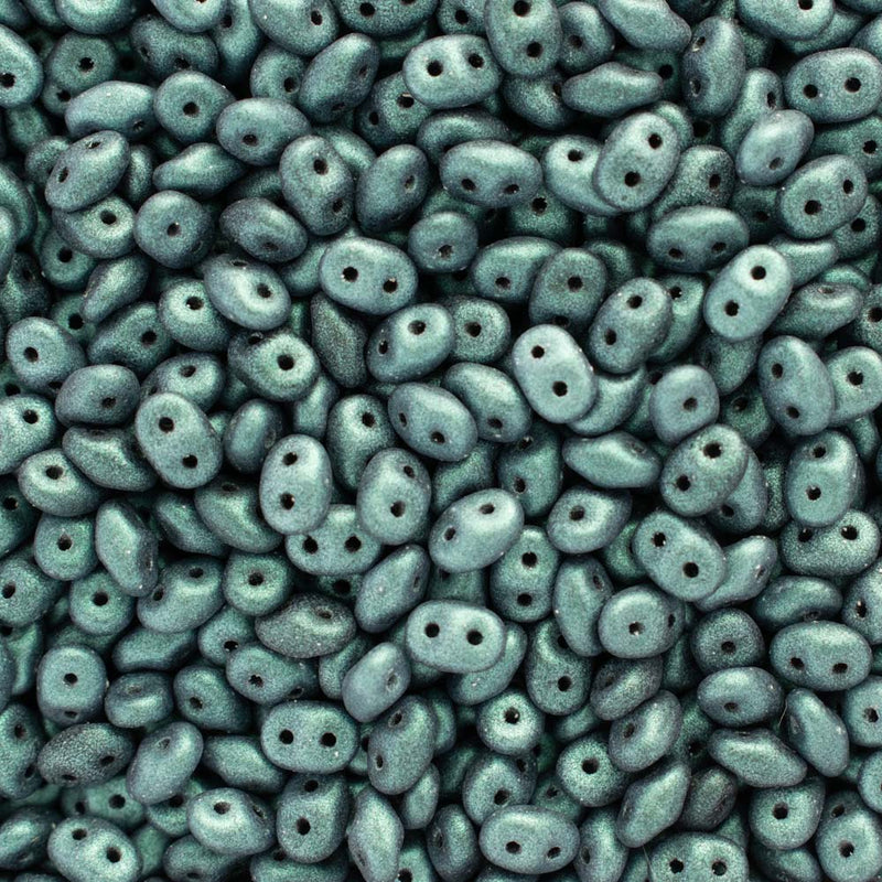 Matubo SuperDuo Beads 2.5x5mm, Metallic Suede - Light Green