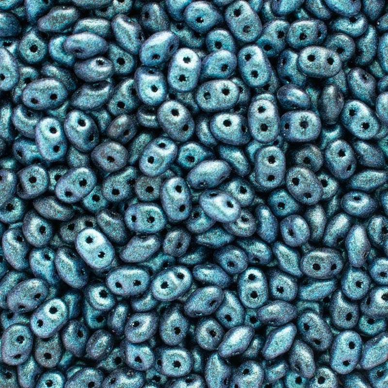 Matubo SuperDuo Beads 2.5x5mm, Polychrome Dark Capri Blue