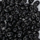 Matubo SuperDuo Beads 2.5x5mm, Opaque Jet/Black