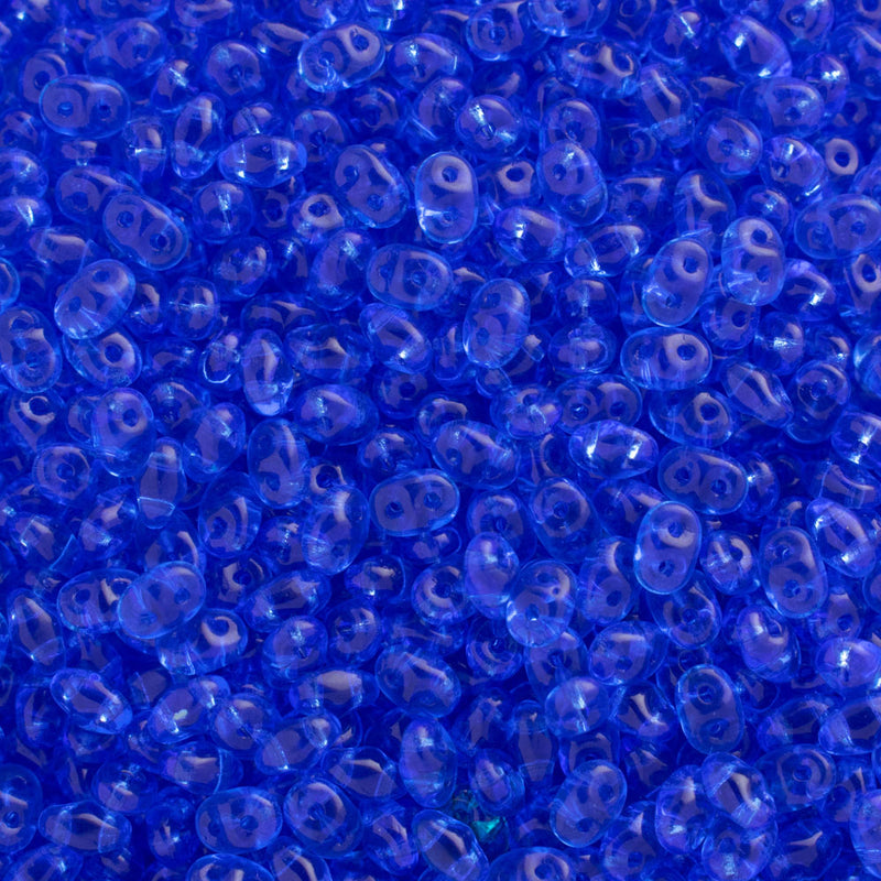 Matubo SuperDuo Beads 2.5x5mm, Transparent Sapphire