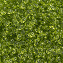 Matubo SuperDuo Beads 2.5x5mm, Transparent Olivine