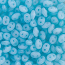 Matubo SuperDuo Beads 2.5x5mm, Opal Aqua Matte