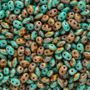 Matubo SuperDuo Beads 2.5x5mm, Duets Ivory Dark Travertin