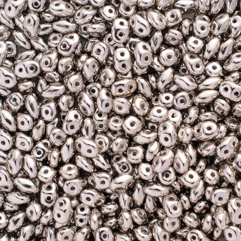 Matubo SuperDuo Beads 2.5x5mm, Nickel Plate