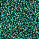 Miyuki Round Seed Beads Size 11/0 2mm, 1017 Silver Lined AB Emerald, 8 grams