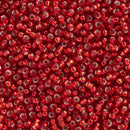 Miyuki Round Seed Beads Size 11/0 2mm, 11 Silver Lined Ruby